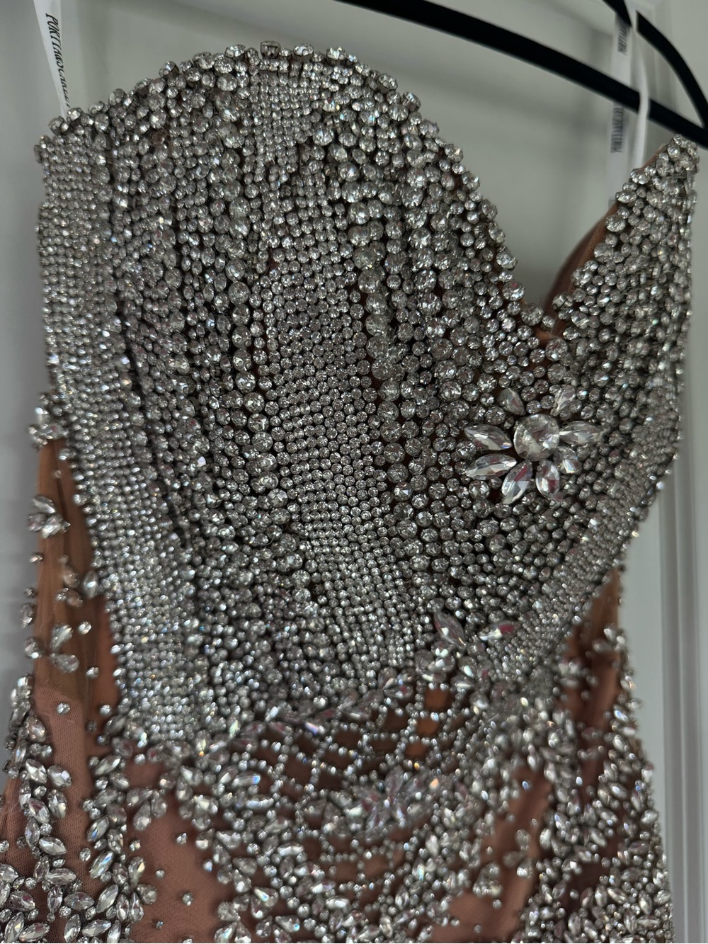 Portia and Scarlett Strapless Mini Dress with Silver Beaded Fringe - Picture 12 of 16